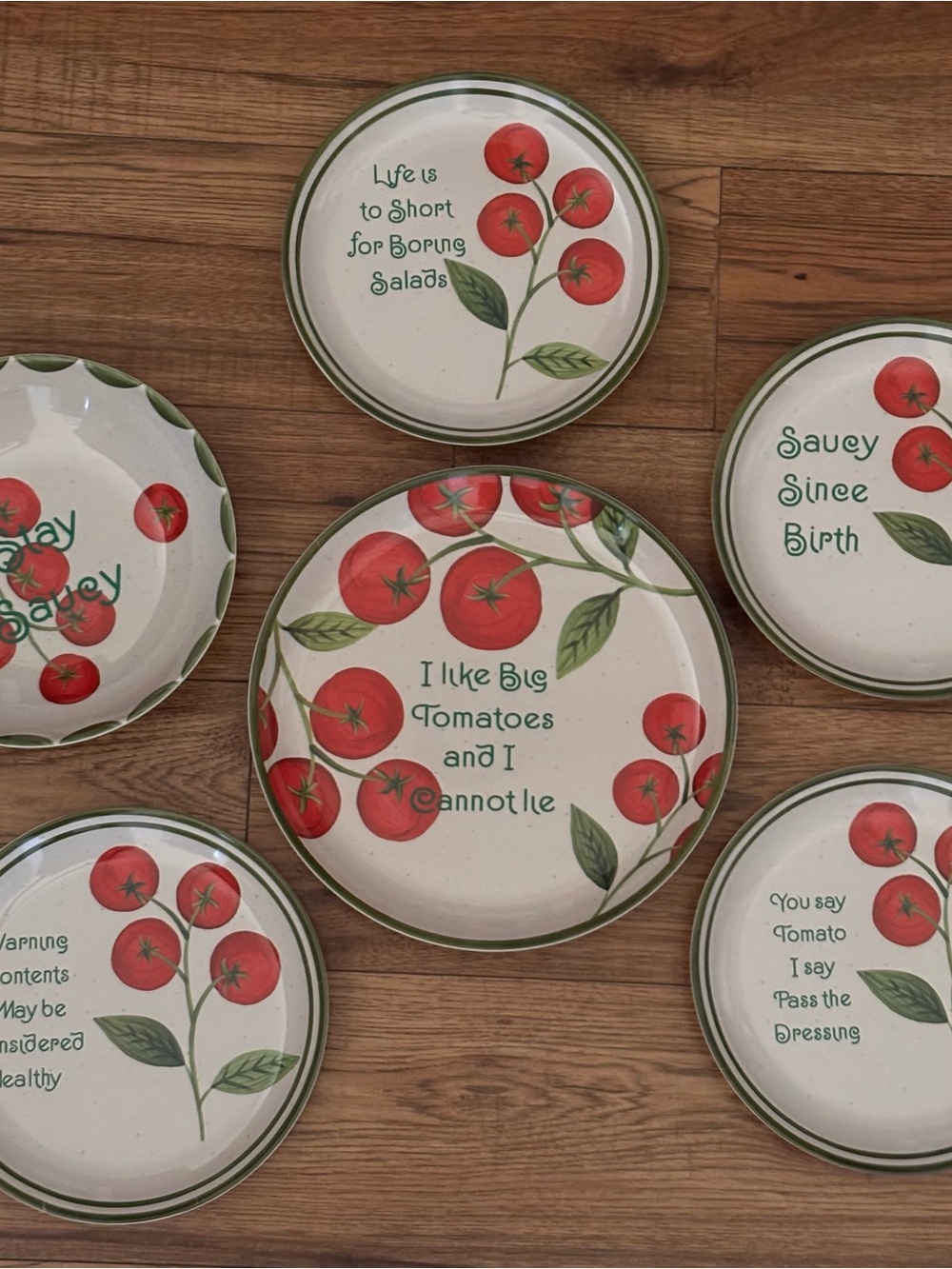 Tomato Themed Melamine Plate Set - Red & Green